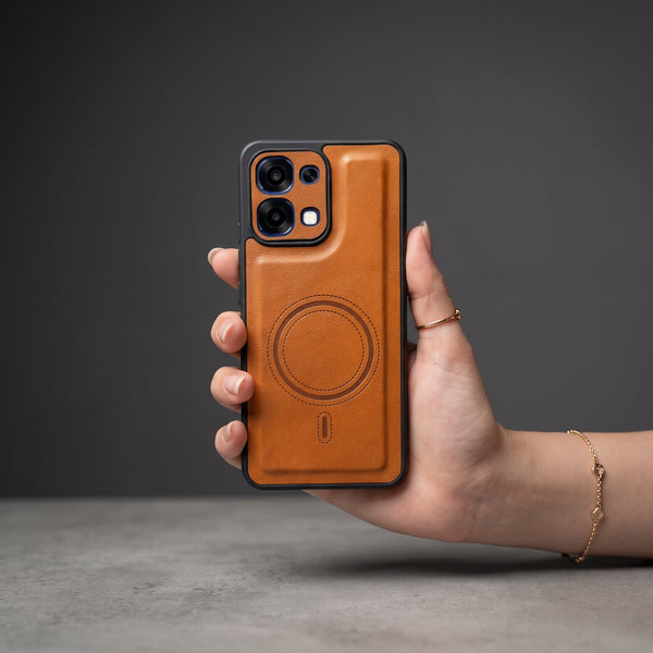 Crest Brown Leather Case for Oppo F31