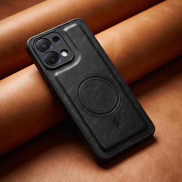 Crest Black Leather Case for Oppo F33