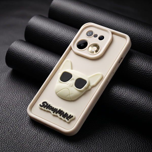 Cream SHOUNENN BULLDOG Silicone case for Realme 16 Pro Plus