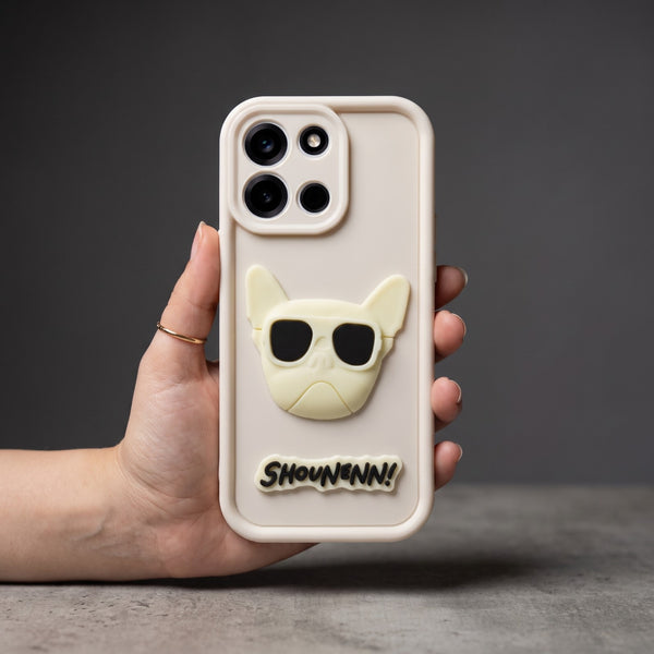 Cream SHOUNENN BULLDOG Silicone case for Oneplus Nord 6