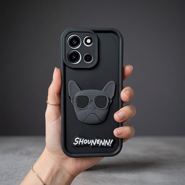Black SHOUNENN BULLDOG Silicone case for Oneplus Nord 6