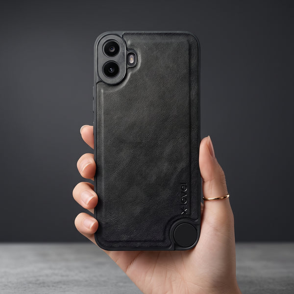 X-LEVEL Black  Leather Case for CMF Phone 1