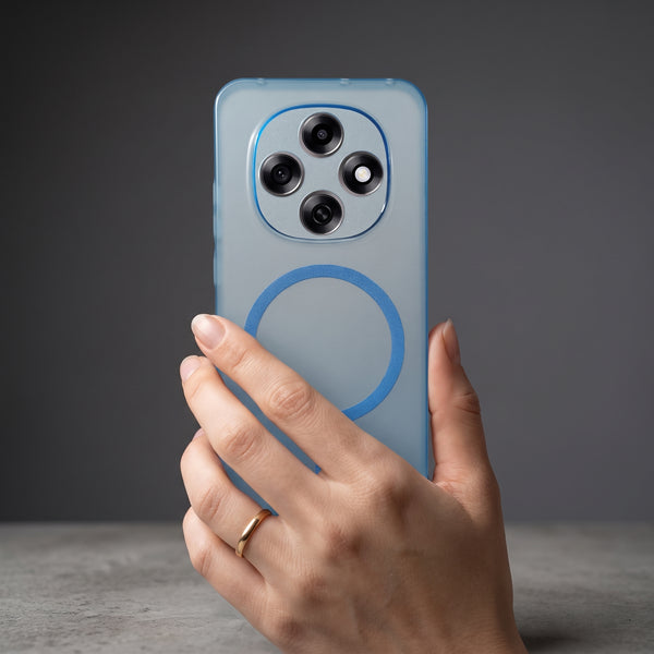Blue Paper Matte Magsafe Case for Oppo F31 Pro