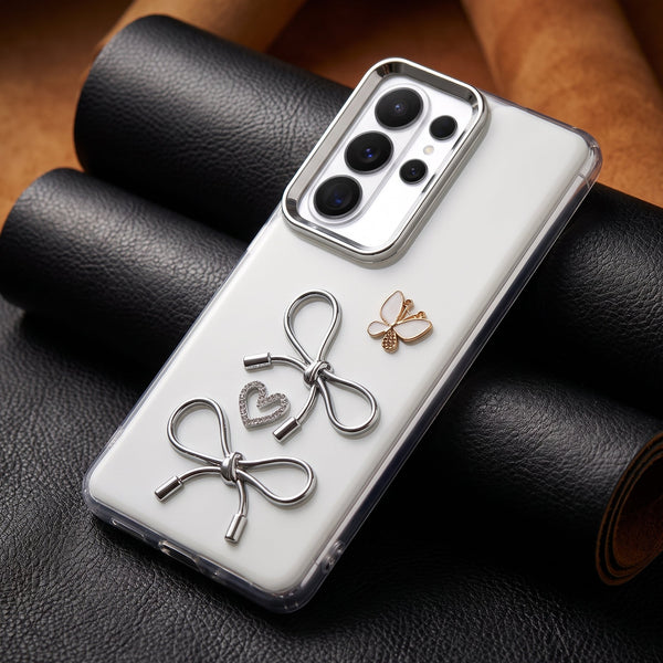 Ribbon Butterfly Silicone Hard Case for Samsung S26 Ultra