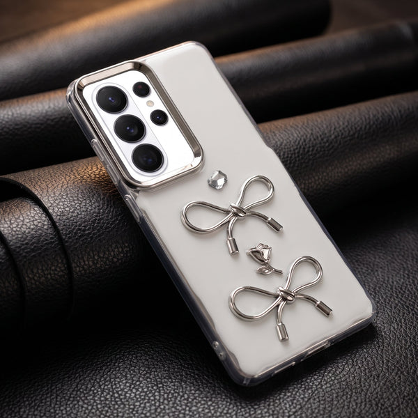 Diamond Ribbon Silicone Hard Case for Samsung S26 Ultra