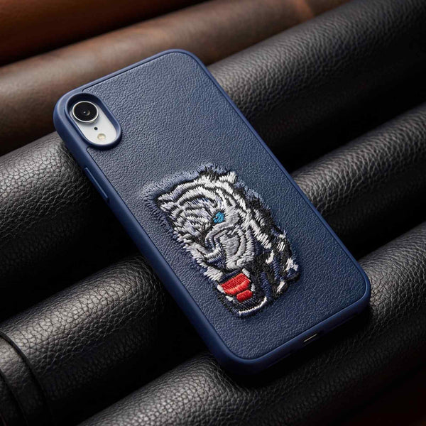 Blue Leather Blue Lion OC Ornamented for Apple iphone XR