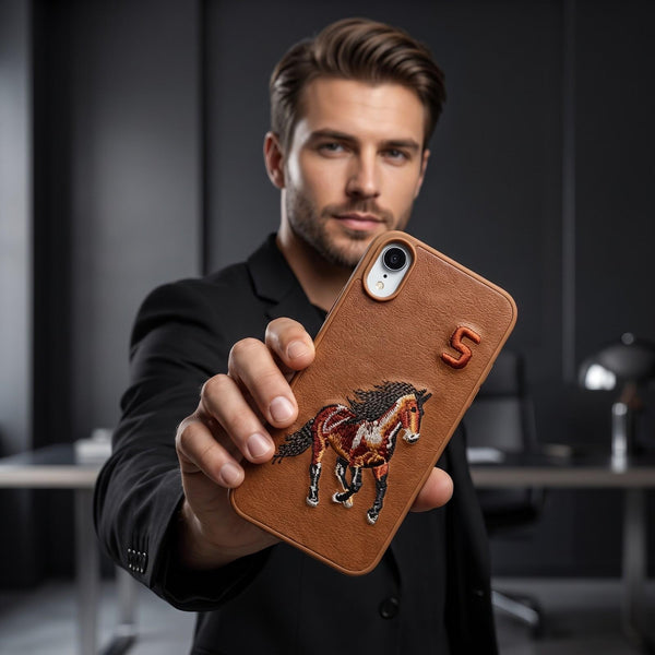 Brown Leather Horse No. 5 OC Ornamented for Apple iphone XR