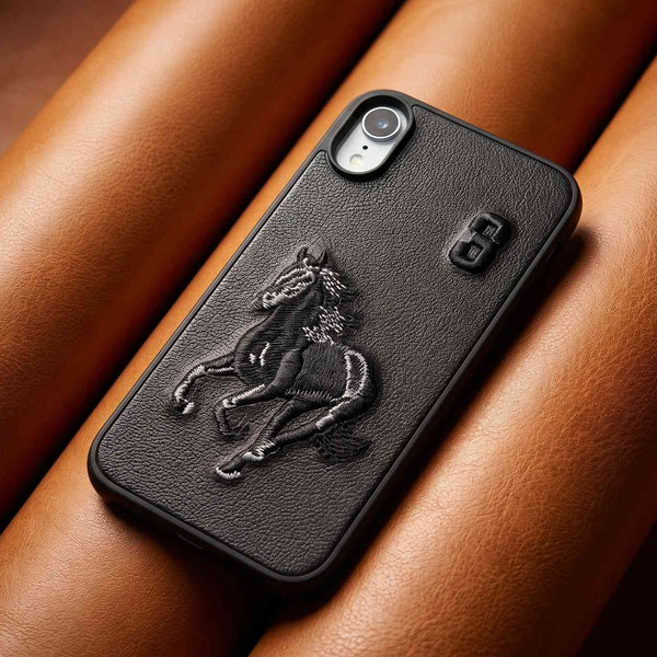 Black Leather Horse No. 3 OC Ornamented for Apple iphone XR