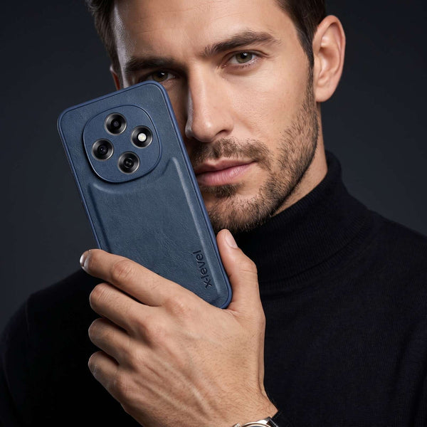 X-LEVEL Blue Leather Case for Oppo F31 Pro