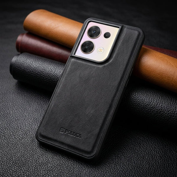 Black Standard Leather Case for Oppo Reno 8