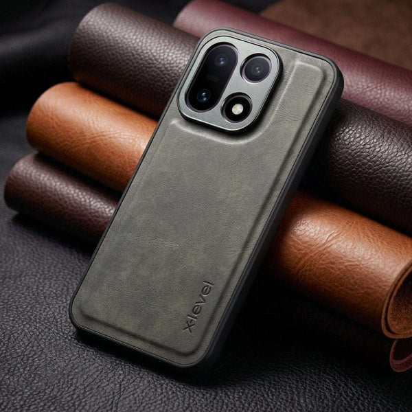 X-LEVEL Grey Leather Case for Oneplus 15