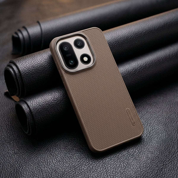 Brown DRAVIK Texture Silicone Case for Oneplus 15