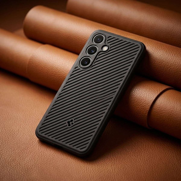 Black Spiline Silicone Case for Samsung S24 fe