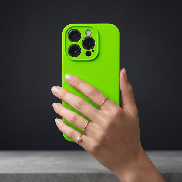 Neon Green Original Camera Silicone case for Apple iphone 15 Pro