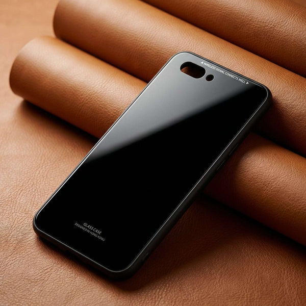Black Glass case for Oppo A5 4g
