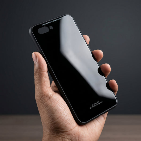 Black Glass case for Oppo A5 4g