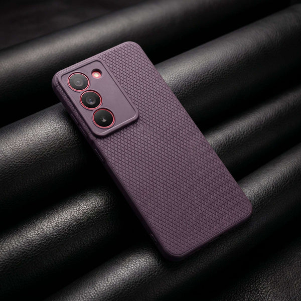 Deep Purple Line Wave Silicone Case for Realme 14x