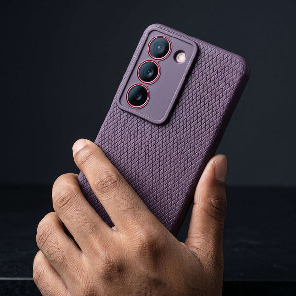 Deep Purple Line Wave Silicone Case for Realme 14x