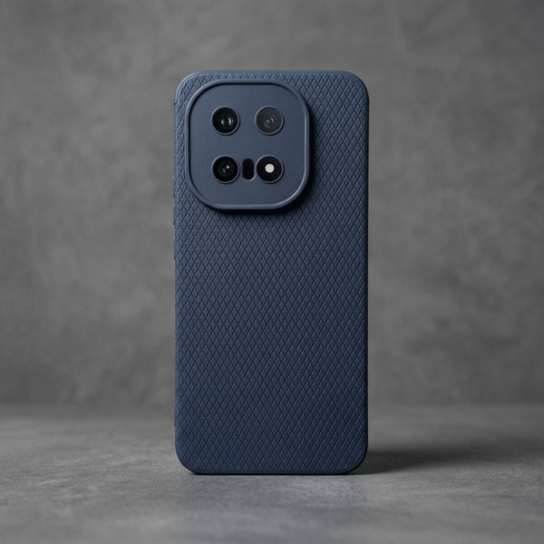Dark Blue Line Wave Silicone Case for iQOO 15