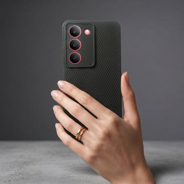Black Line Wave Silicone Case for Realme 14x