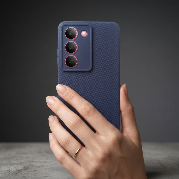 Dark Blue Line Wave Silicone Case for Realme 14x