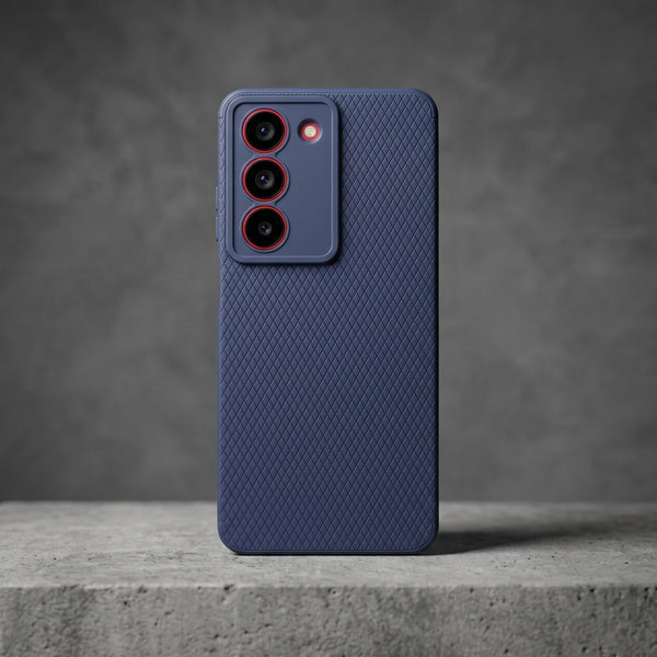 Dark Blue Line Wave Silicone Case for Realme 14x