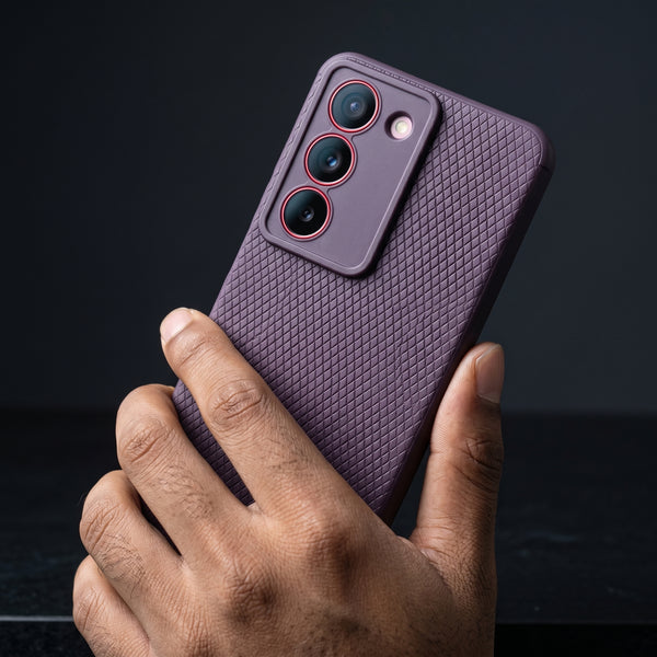 Deep Purple Line Wave Silicone Case for Realme 14x