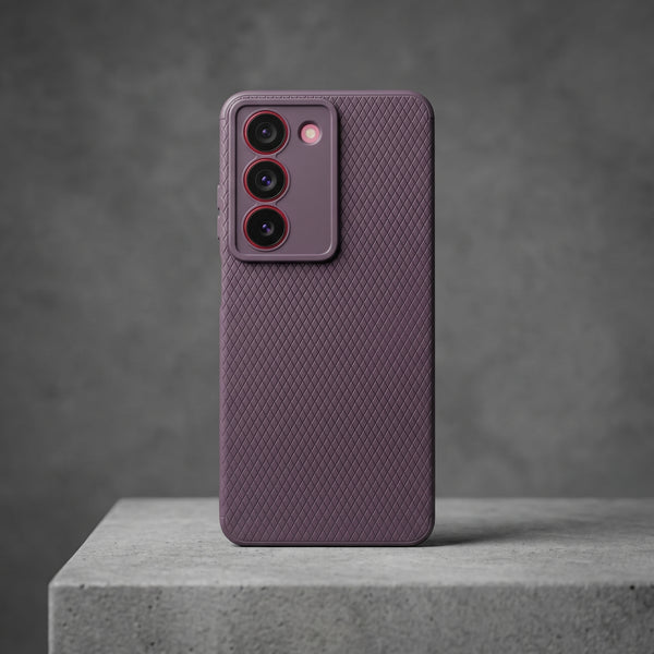 Deep Purple Line Wave Silicone Case for Realme 14x