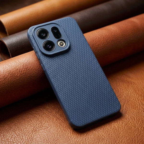Dark Blue Line Wave Silicone Case for Oppo Find X9
