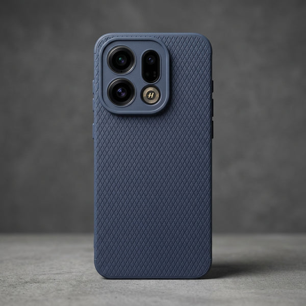 Dark Blue Line Wave Silicone Case for Oppo Find X9