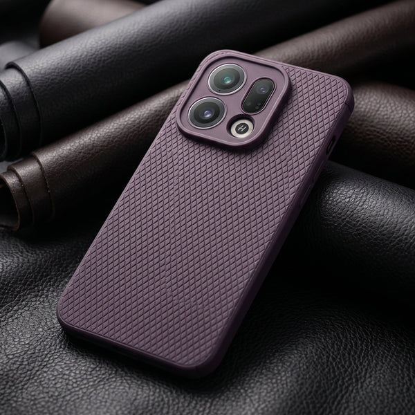 Deep Purple Line Wave Silicone Case for Oppo Find X9