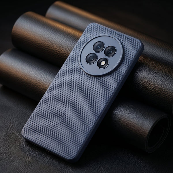 Dark Blue Line Wave Silicone Case for Oppo F31 Pro Plus