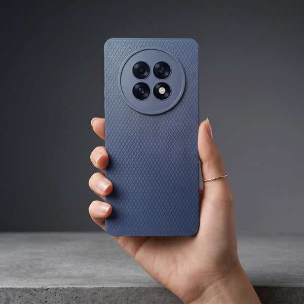 Dark Blue Line Wave Silicone Case for Oppo F31 Pro Plus