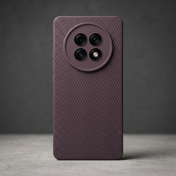 Deep Purple Line Wave Silicone Case for Oppo F31 Pro Plus