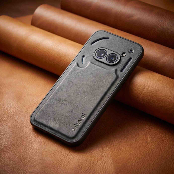 X-LEVEL Black  Leather Case for Nothing Phone 2A