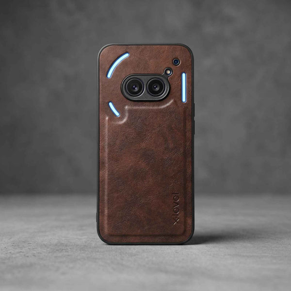 X-LEVEL Dark Brown Leather Case for Nothing Phone 2A