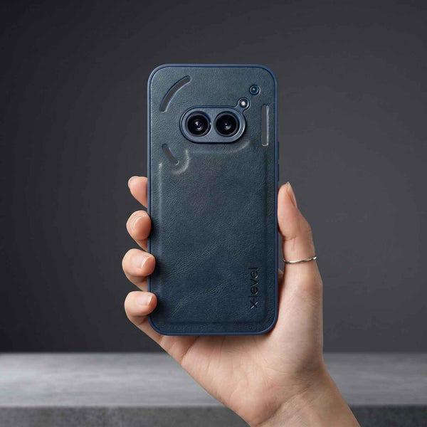 X-LEVEL Blue Leather Case for Nothing Phone 2A