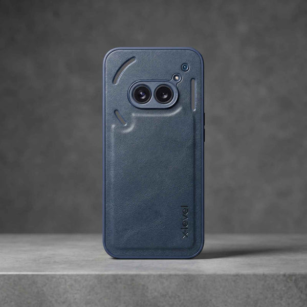 X-LEVEL Blue Leather Case for Nothing Phone 2A