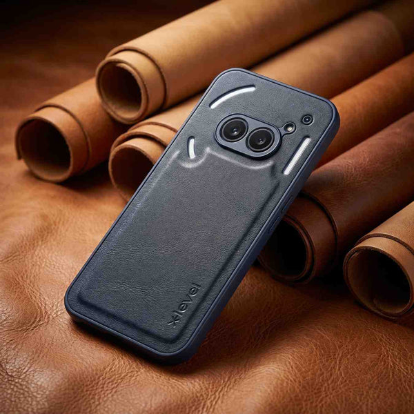 X-LEVEL Blue Leather Case for Nothing Phone 2A