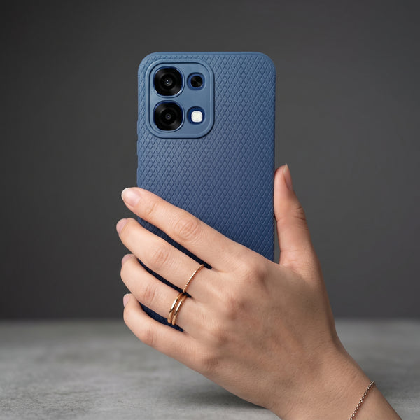 Dark Blue Line Wave Silicone Case for Oppo F31