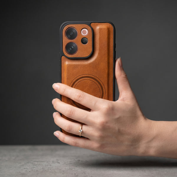 Crest Brown Leather Case for Vivo V70