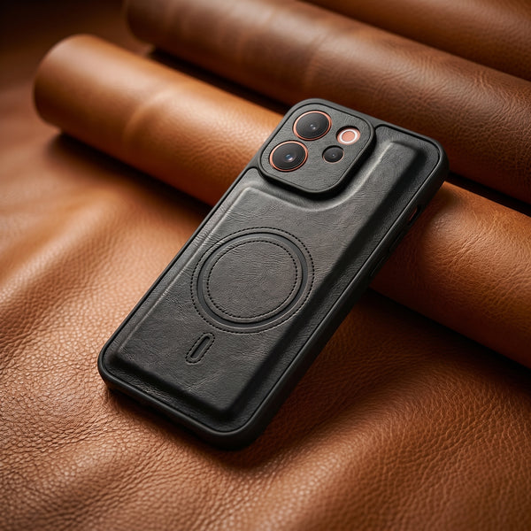 Crest Black Leather Case for Vivo V70