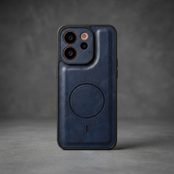 Crest Dark Blue Leather Case for Vivo V70