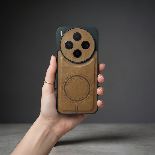 Crest Light Brown Leather Case for Vivo X300