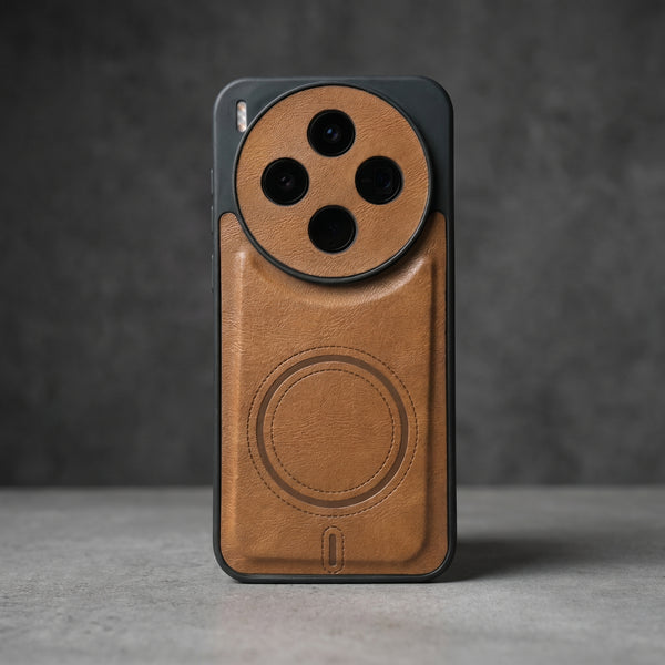 Crest Light Brown Leather Case for Vivo X300