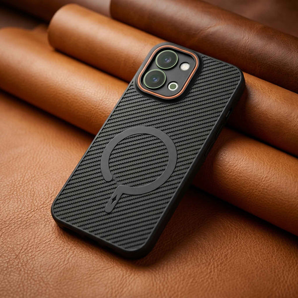 Gripon Black (ORANGE RING) Silicone Case for Vivo T5x