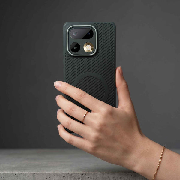Gripon Black (Grey RING) Silicone Case for Realme 16 Pro Plus