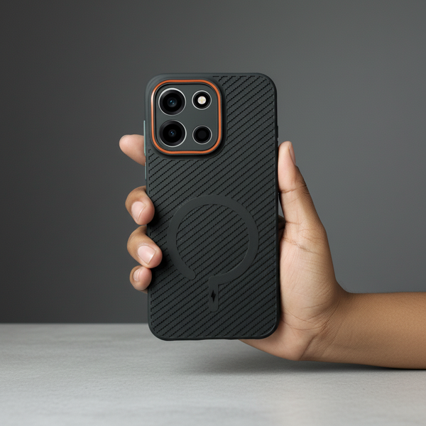 Gripon Black (ORANGE RING) Silicone Case for Oneplus Nord 6