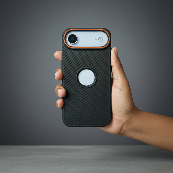 Gripon Black (ORANGE RING) Silicone Case for Apple iphone Air