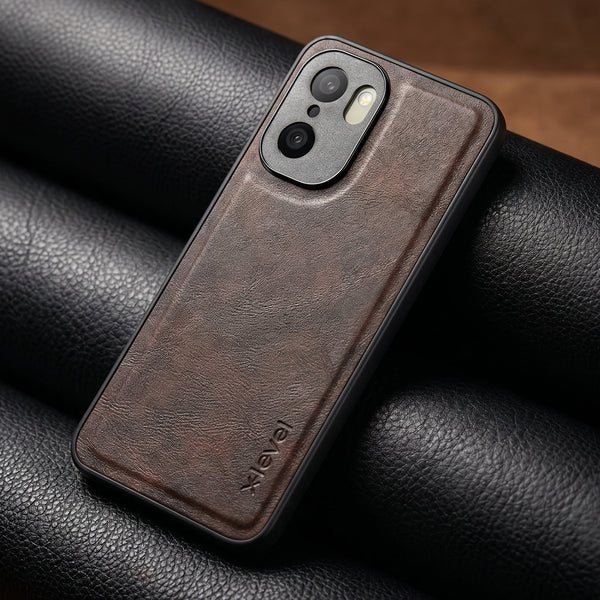X-LEVEL Dark Brown Leather Case for Oneplus 15R
